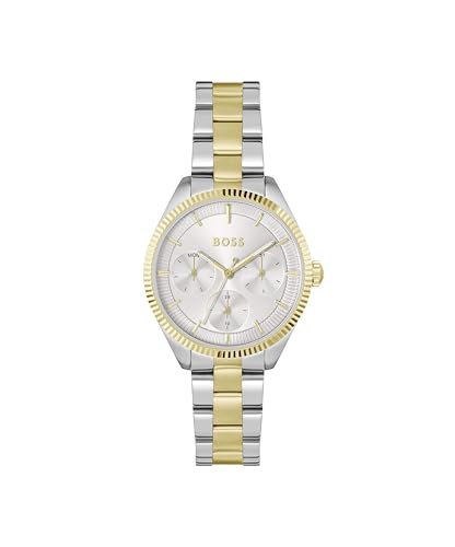 BOSS Sage Sport Qtz Multifunction Silver White Round Dial Women's Watch|Stainless Steel Material|Multi Color Band - 1502804