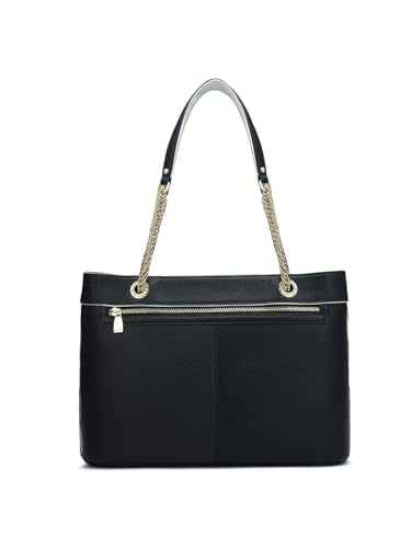 Da Milano Genuine Leather Black Shoulder Bag (01511) (Medium)