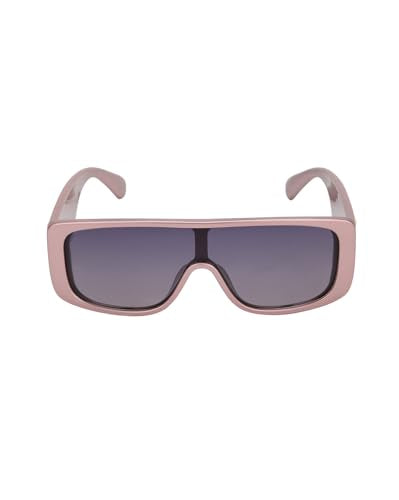 Carlton London Pink and Gold Toned with Blue Polarised Lens Shield Sunglass for women