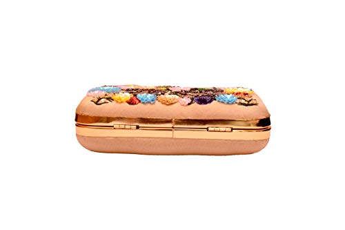 DUCHESS women bridal Fancy Party Hand Embroidered Box Clutch Purse with Sling For Girls and Women