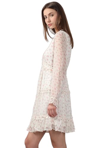 VERO MODA Women's Fit and Flare White Dress