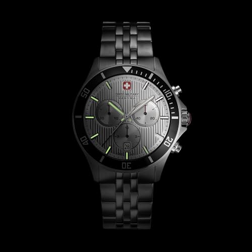 Swiss Military Hanowa Flagship Heritage Chrono | Silver Analog Dial | Chronograph Function | Date Display | Silver Stainless Steel Strap | Swiss Made Quartz Watch - SMWGI0007602