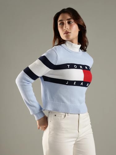 Tommy Hilfiger Relaxed Fit Cotton Crew Neck Sweater Blue