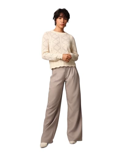 ONLY Women's Regular Fit Beige Sweater