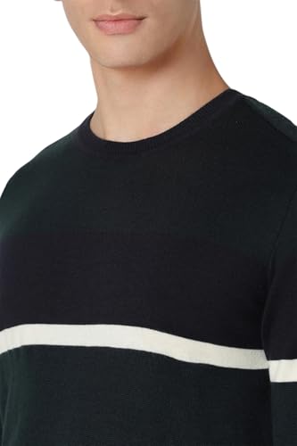 Van Heusen Men Green Patterned Crew Neck Sweater