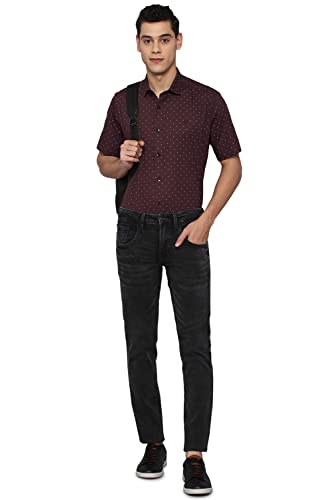 Allen Solly Men's Solid Regular Fit Shirt (ASSHQSPFZ66535_Maroon 42)