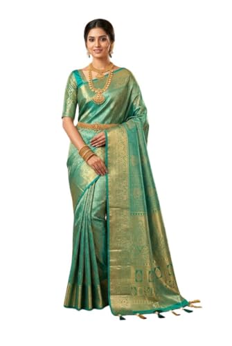 SREE KUMARAN Women's Kanchipuram Silk Pure Pattu Sarees With Blouse (VSK128-1)