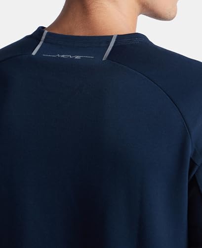 Jockey MV02 Men's Super Combed Cotton Blend Graphic Printed Round Neck Half Sleeve T-Shirt with Stay Fresh Treatment_Navy_S