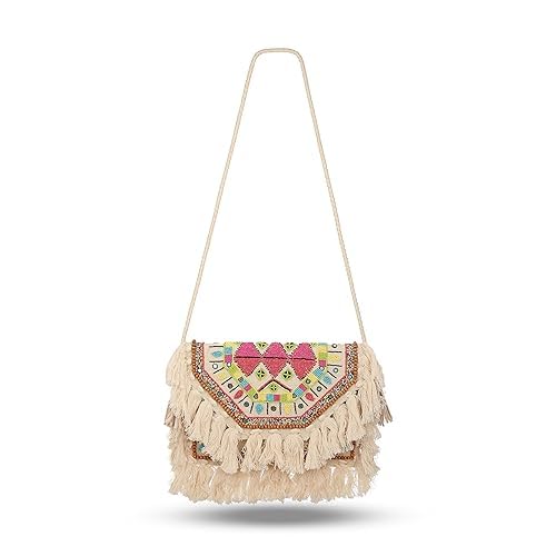 BAGUZZI Sling bag for women jute Cross body Ladies sling purse travel