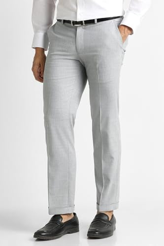 Men Grey Textured Trousers