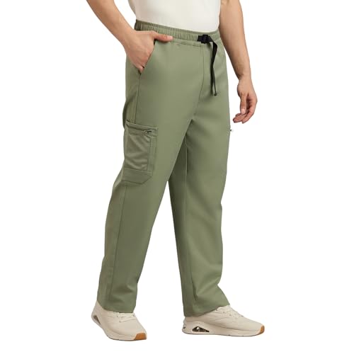 Skechers Men's Regular Pants (PT0095ID-BSGE_Brown/SAGE