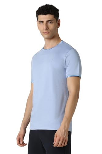 Van Heusen Men's Slim Fit T-Shirt (VFKCAATFI22919_Blue