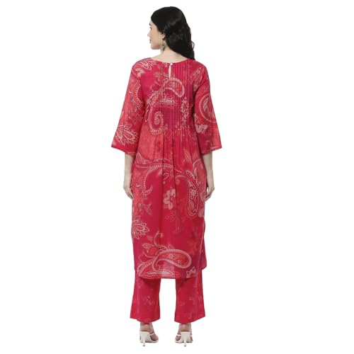 Biba Women's Cotton Kurta Set (SKDPAPSN10685SS25PNK_Pink
