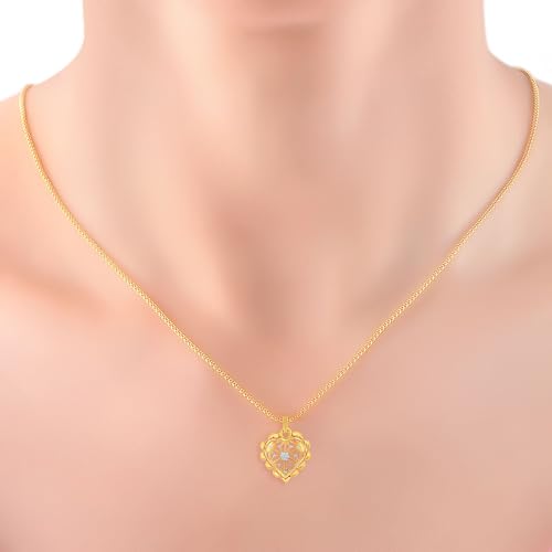 Malabar Gold & Diamonds | 22 KT Two Tone Gold Heart Pendant For Womens