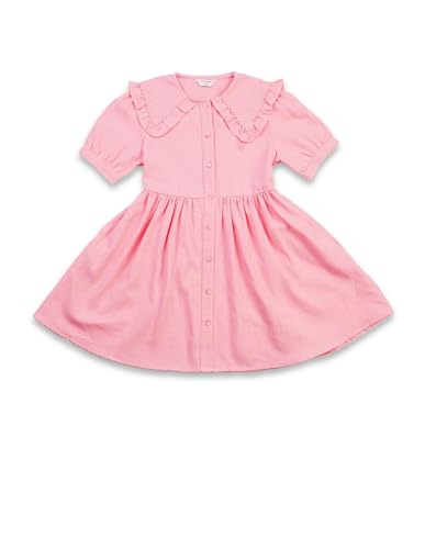 U.S. POLO ASSN. Girl's Cotton A-Line Mini Dress (UGDRS0425 Pink