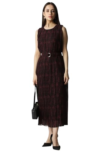 Van Heusen Women's Polyester Modern Maxi Dress (VWDRERGFW41429_Maroon
