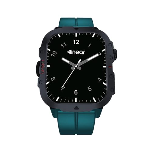 inear INWATCH+ 2.01 Smartwatch | Bluetooth Calling with Wireless Charging | 100 Hrs Battery | IPX4 Water Resistant | Fitness Tracker | Heart Rate & Sleep Monitor | Android & iOS Compatible | Green