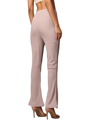 ONLY Women Textured Flared Casual Lavender Pants