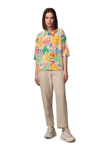 ONLY Women Printed Regular Fit Casual Multicolor Spread Collar Shirt