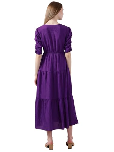 VERO MODA Women's Purple Fit and Flare Dress