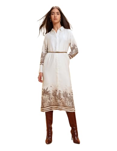 U.S. Polo ASSN. Women Tropical Printed Shirt Dress (UWAW25DRS184_Iguana_XL)