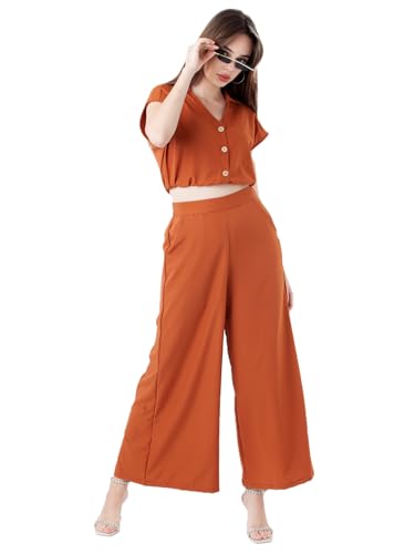 Zink London Women's Brown Solid Regular Trouser