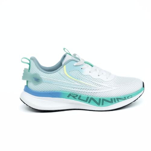 Red Chief Sports Running Shoes for Men & Boys | Stylish Lace-Up Outdoor Shoes | Lightweight Walking-Style Runners | Comfortable Athletic Oc.Green-White | Size-7 | R1725 F042A