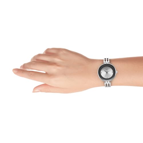 Titan Raga Plain 3 Hands Steel Colour Round Dial Silver A1Brass Strap Women's Watch - NU95264SM01