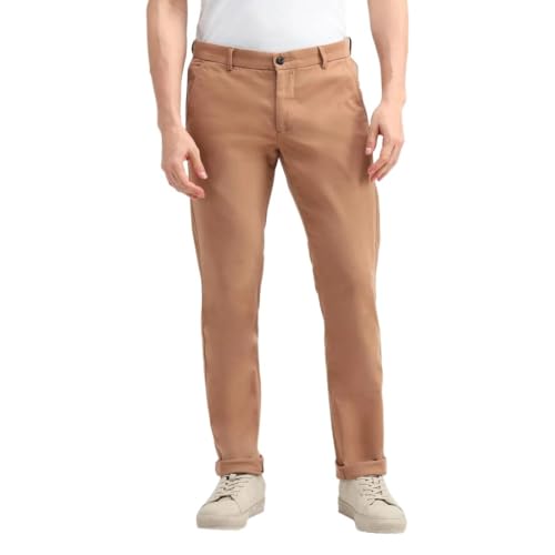 Arrow Men's Solid Slim Fit Acrylic Casual Trouser