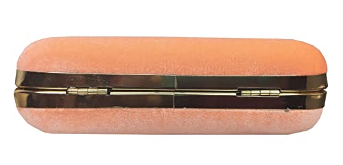 DUCHESS Peach Velvet Hand embroidered Clutch for Weddings