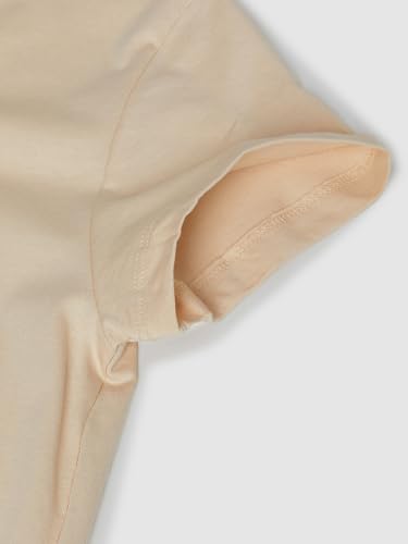 Max Girl's Regular Fit T-Shirt (W24EBT34_Beige