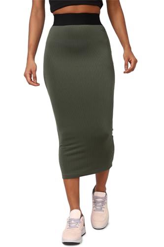 Reebok Womens Polyester Rbk Cardi Rib Skirt (H59313_s, Black, S)