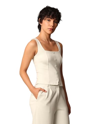 ONLY Women Regular Fit Cream Top