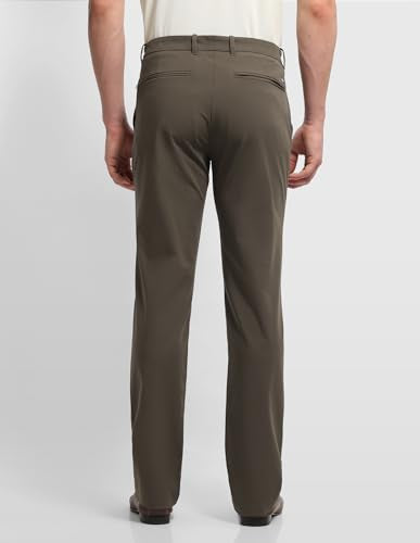 Arrow Sport Men's Hudson Tailored Fit Mid Rise Trousers (ASALTR2614_Brown_34)