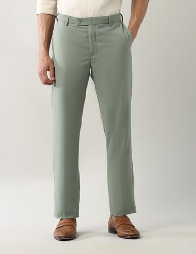 Arrow Men's Polyester Business Suit Pants Set (ARAJSU5568_Green