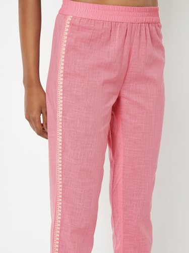 Max Women Embroidered Straight Kurta Set (Pink_XXL)