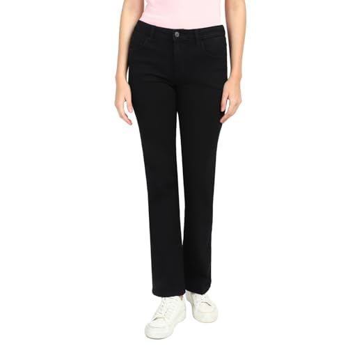 GUESS Black Solid Regular Fit Jeans
