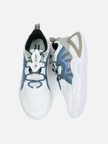 XTEP Daddy Series Colourblocked White & Grey Retro Casual Shoes for Men -Euro 44
