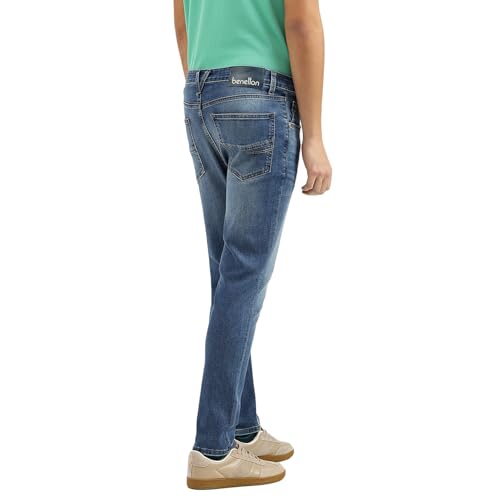 United Colors of Benetton Men's Low Crotch Jeans (25A4REJE1390I901_Blue