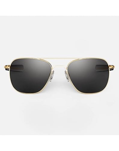 HAZON Premium Metal TAC Polarized Sunglasses | UV Protection Sunglasses | Light Weight, Durable, High Finish, Premium Looks | TR90 Sunglasses | Men & Women | Medium | MTHQ (Gold)