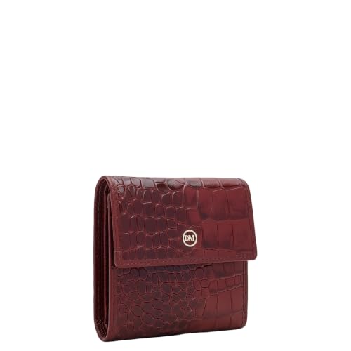 Da Milano Premium Leather Wallet for Women | Multi Compartment Travel Wallet - Cherry Red