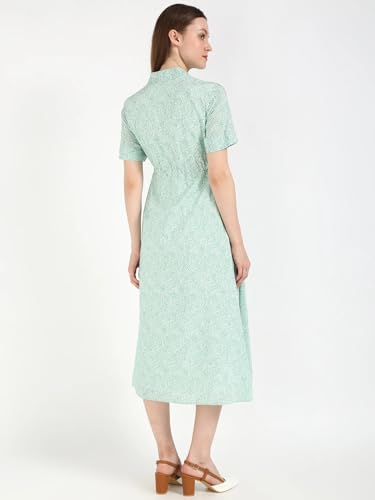 Cotton Spread Collar A-Line Dress