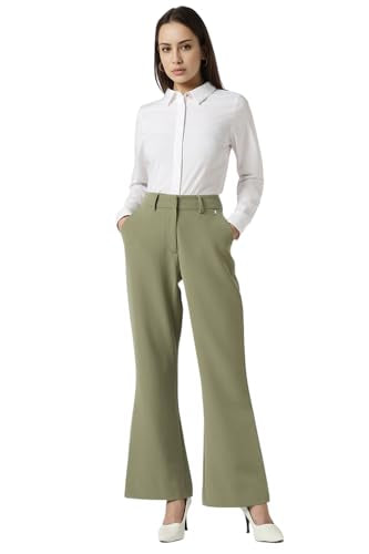 Van Heusen Women's Regular Casual Pants (VWTFFRGFK18087_Olive