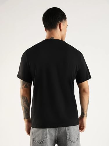Calvin Klein Jeans Solid Regular Fit Cotton T Shirt Black