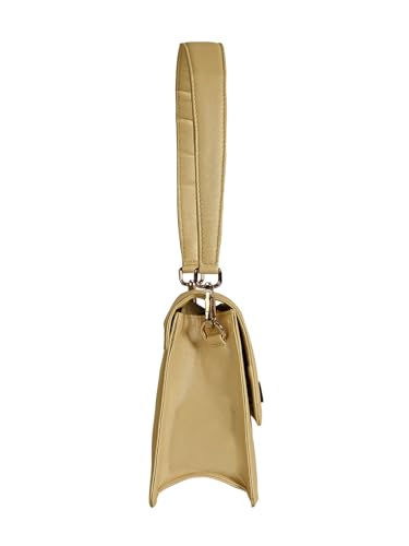 eske Sofia Vegan Leather Shoulder Bag (Gold Saffiano)