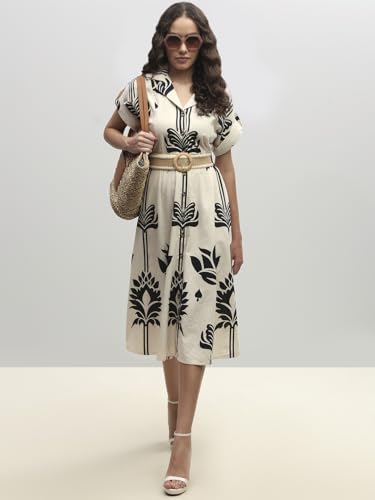 VERO MODA Womens Midi Dress Ecru