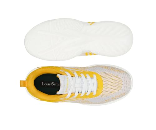 LOUIS STITCH Women’s Golden Hour Lightweight Athleisure Sport Shoes | Lightweight Casual Sneakers | Lace-Up Sneaker and Athleisure Wear| Perfect for Casual, Gym & Travel Wear | LSLD-ATH-YL | UK-4