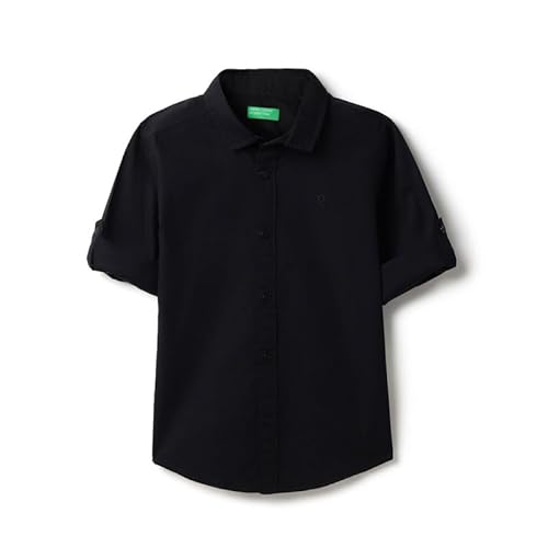 United Colors of Benetton Regular Fit Spread Collar Solid Shirt