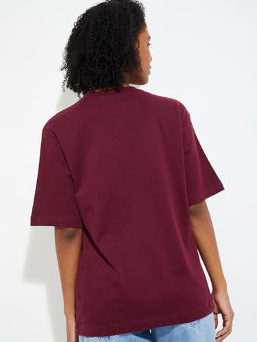 Max URB_N Women Oversized Printed T-Shirt (Red_M)