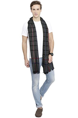 FabSeasons Casual Black Checkered Men's Cotton Scarf, Muffler, Shawl and Stole for Winters, Summers and all Seasons, Size - 70 * 200 cms
